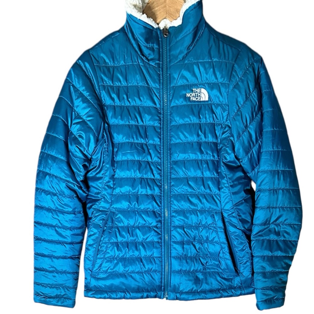 The North Face Mossbud Swirl Reversible Water Repellent Jacket girl Large 14/16